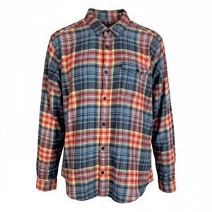 Men's Patagonia Fjord Flannel Red & Blue Plaid Button-Down Shirt - Size M